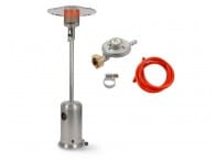 Parasol chauffant au gaz 13 KW Inox avec housse de protection - OOGarden